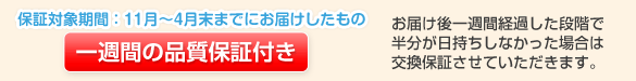 一週間の品質保証