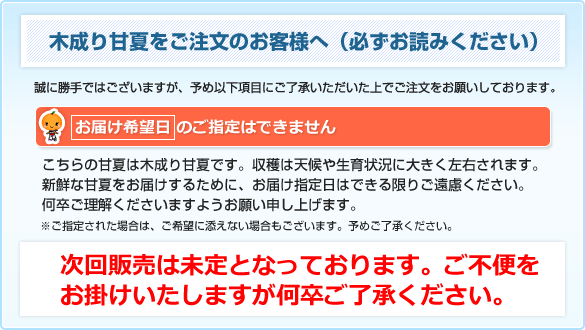 ご注文の注意事項