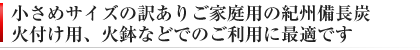 紀州備長炭 小さめサイズ 火付け用