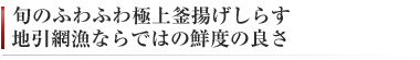 旬のふわふわ極上釜揚げしらす