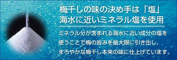 海水に近いミネラル豊富な塩を使用